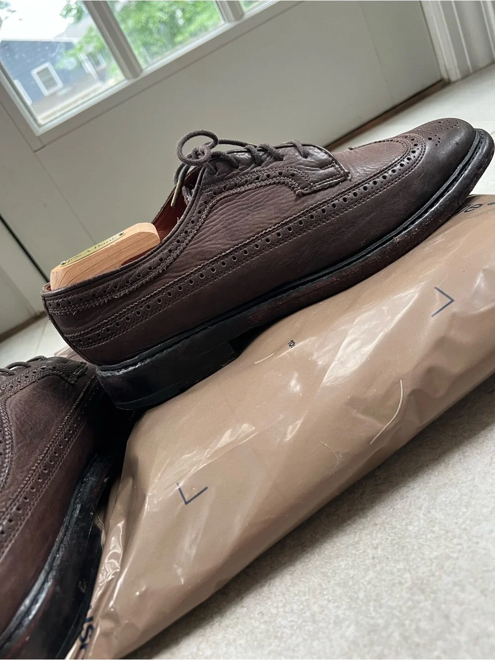 Florsheim Dark Brown Leather Wingtip Oxfords